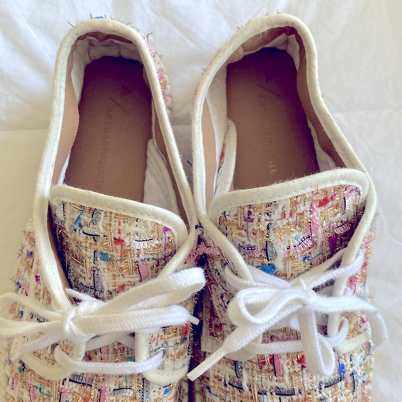 Anthropologie tweed lace-up espadrille sneakers - Picture 14 of 16